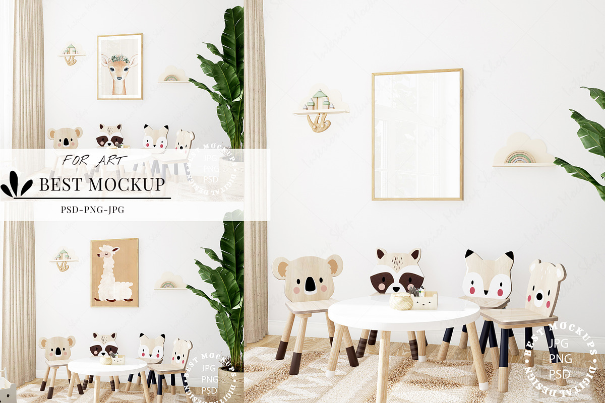 Kids Room Mockup PSD JPG, a Print Template by Mockup Shop