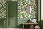 Vintage Wild Parrot Seamless Pattern, a Wallpaper Graphic by Yello_illustration (Thumbnail 6 of 14)