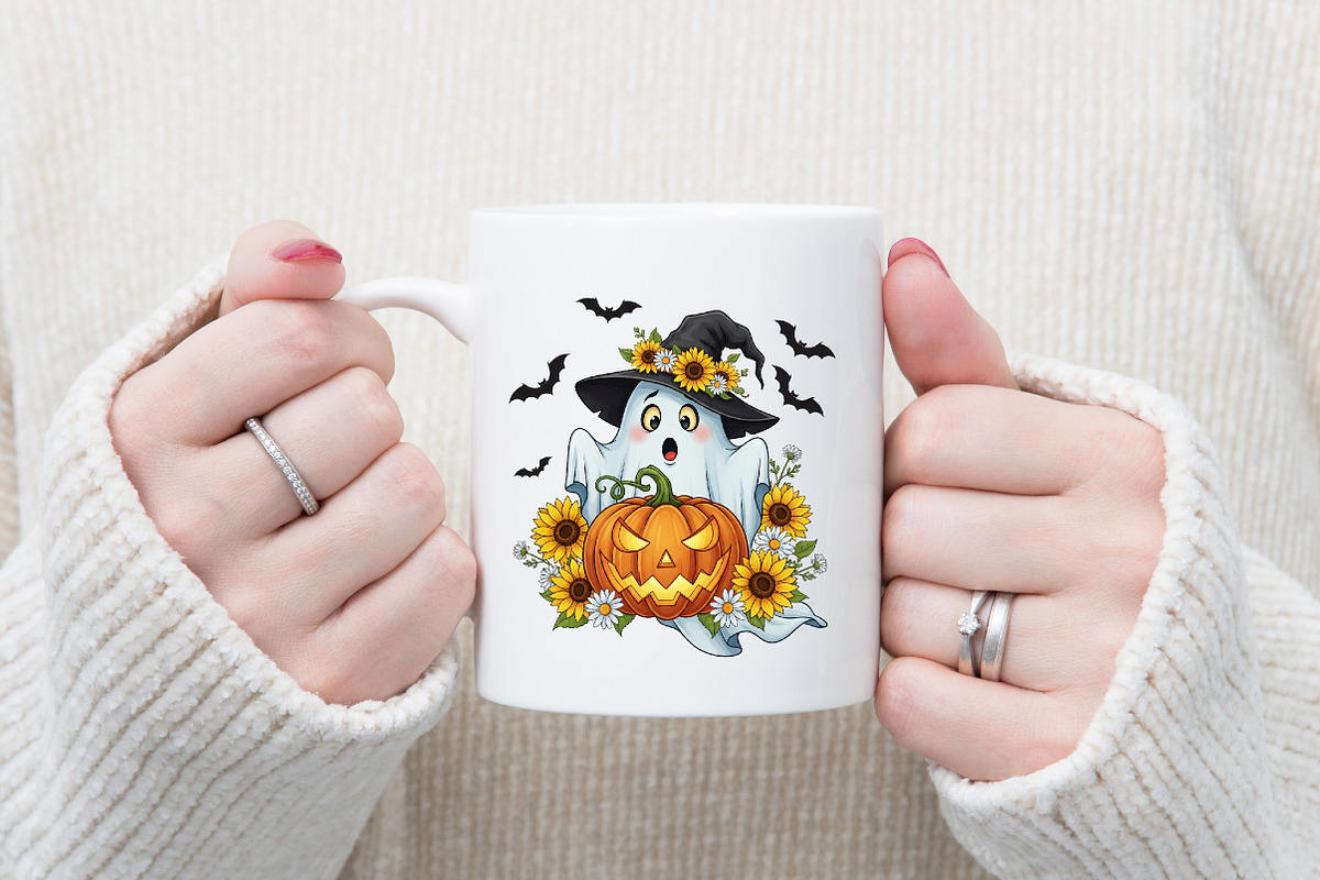 Ghost Witch Pumpkin Fall PNG, an Illustration by Designking (Photo 2 of 4)