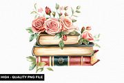 Watercolor Floral Book Clipart, an Illustration by crative8112 (Thumbnail 6 of 11)