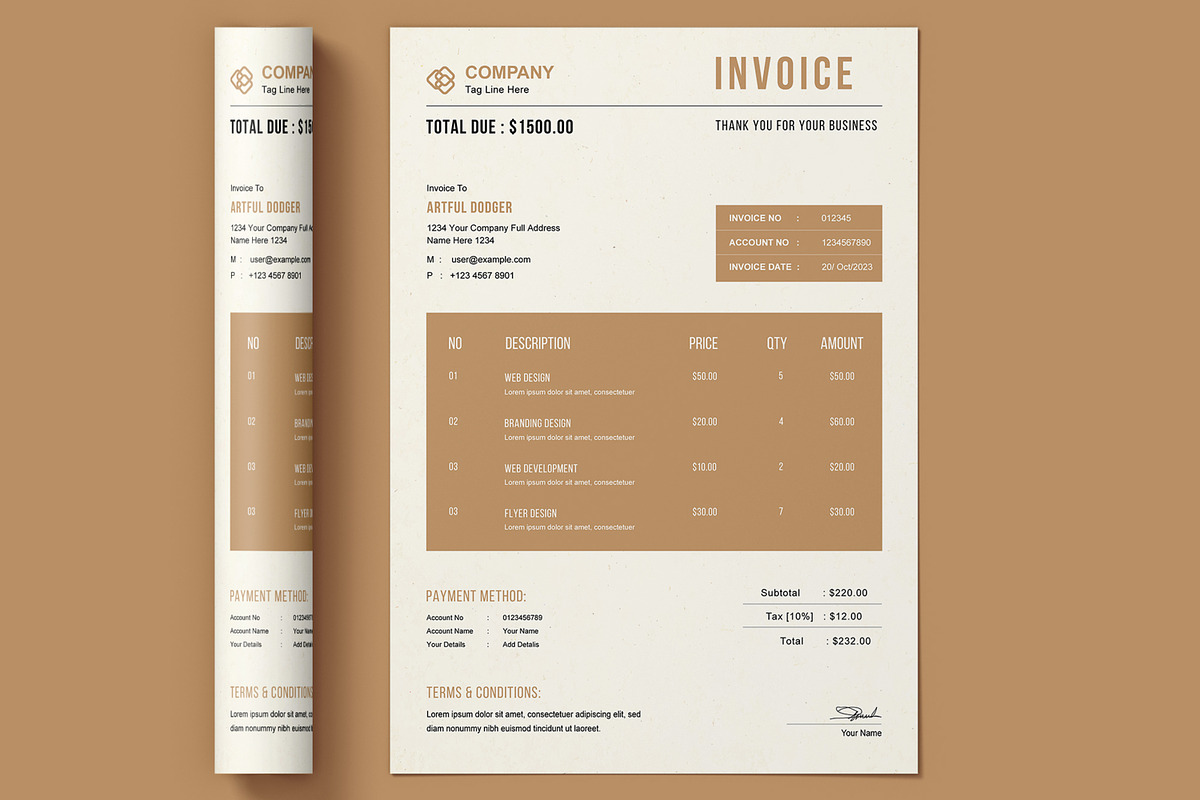 Invoice Design Layout, a Stationery Template by ContestDesign (Photo 2 of 2)