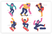 36 Skateboarding Elements x2 Styles, a Graphic by monkik (Thumbnail 3 of 25)