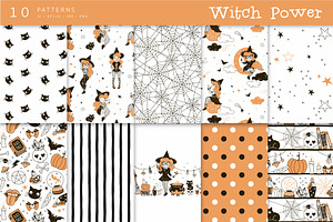 Halloween Witch Graphic Set