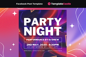Vibrant Party Night Social Media, a Social Media Template by TemplateCastleStore