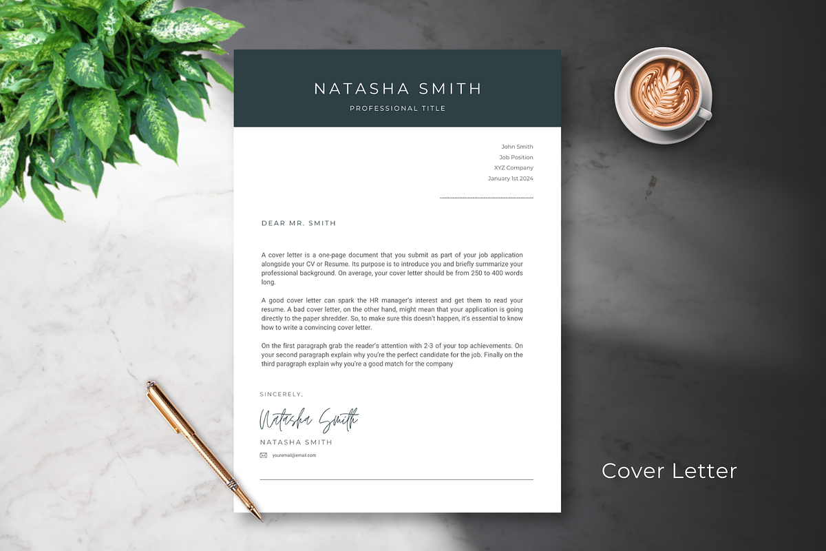 Professional Minimalist Resume Dark, a Resume Template by Helpful Hues (Photo 4 of 8)