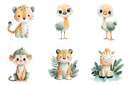 Cute Safari Animals Clipart, a Graphic by CitraGraphics (Thumbnail 3 of 4)