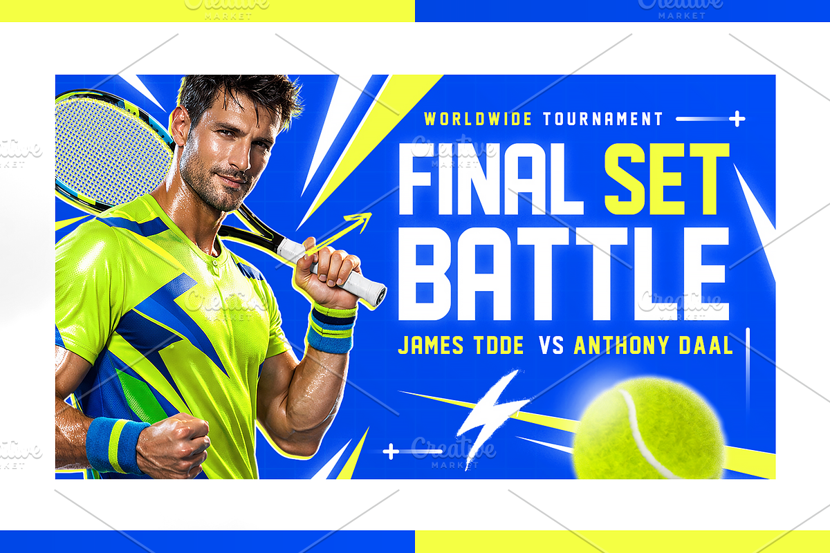 Tennis YouTube Thumbnail Pack, a Social Media Template by OnurDemircan (Photo 4 of 6)