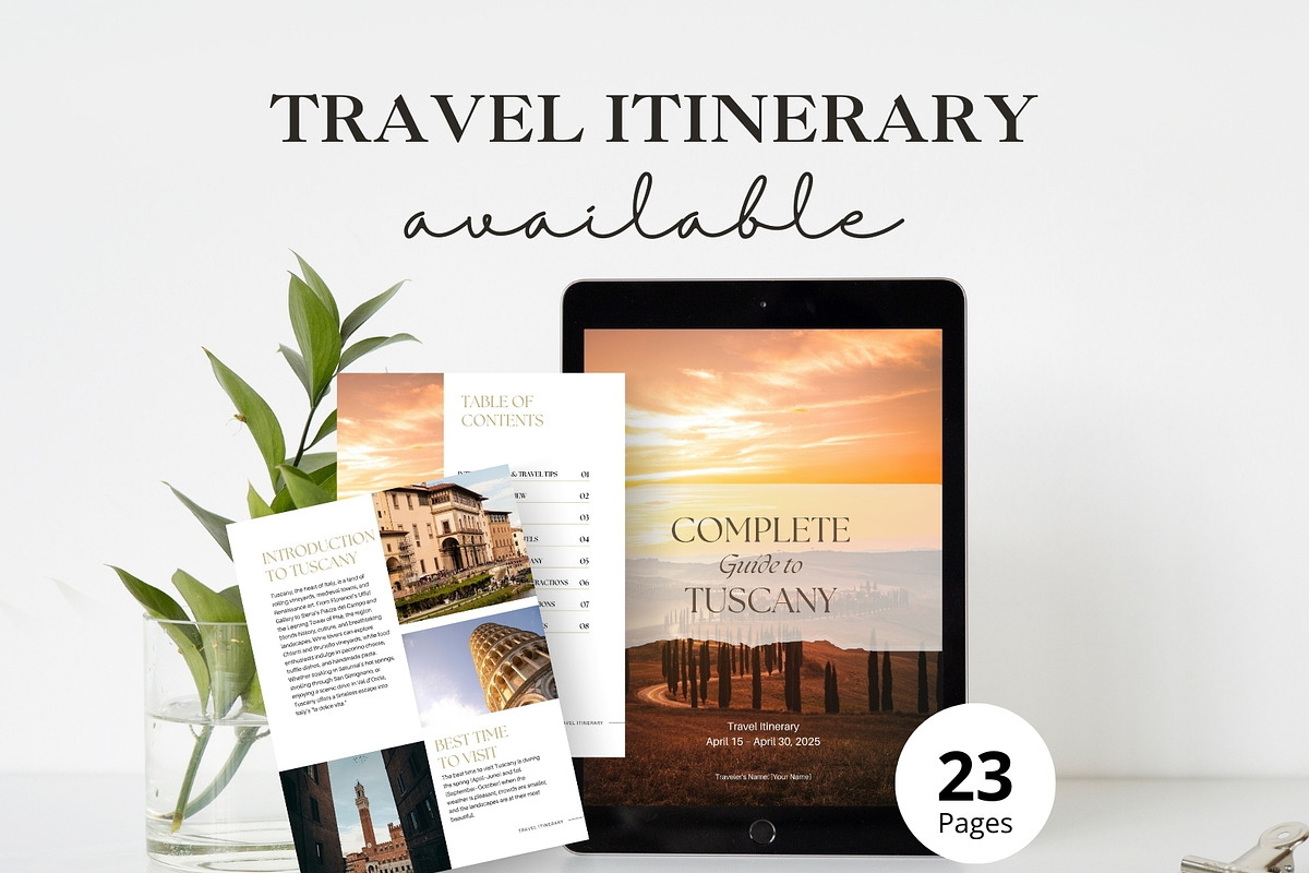 Tuscany Travel Itinerary Template, a Magazine Template by Pulsecolor (Photo 1 of 9)