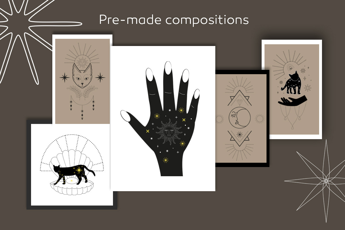 Mystical Cats. Lunar & celestial set, an Object Graphic by Sofico (Photo 3 of 17)