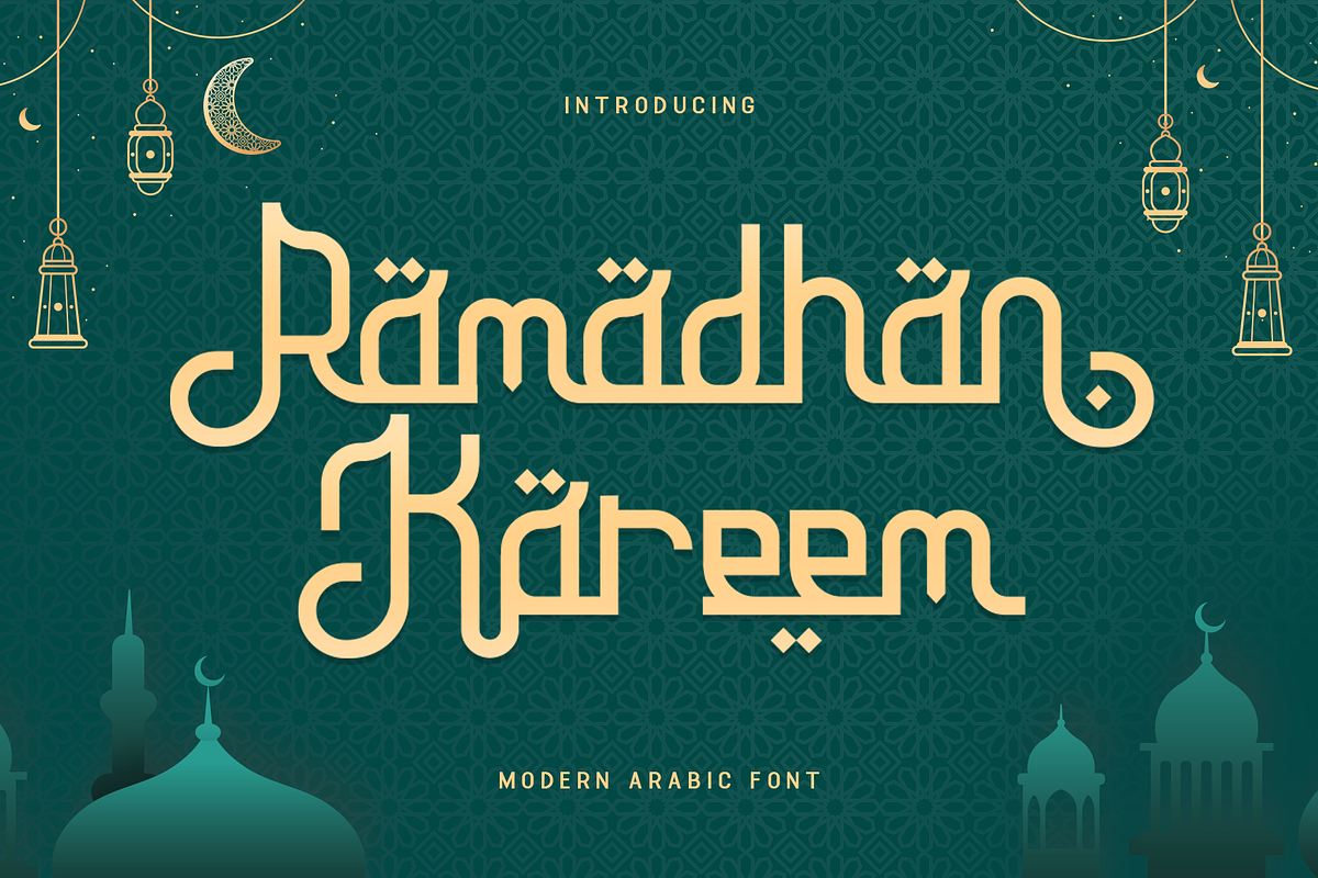 Ramadhan Kareema-Modern Arabic Font, a Handwritten Font by overlaytemplates (Photo 1 of 5)