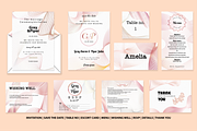 Rose golden wedding pack template, an Invitation Template by Motivation Art (Thumbnail 1 of 6)