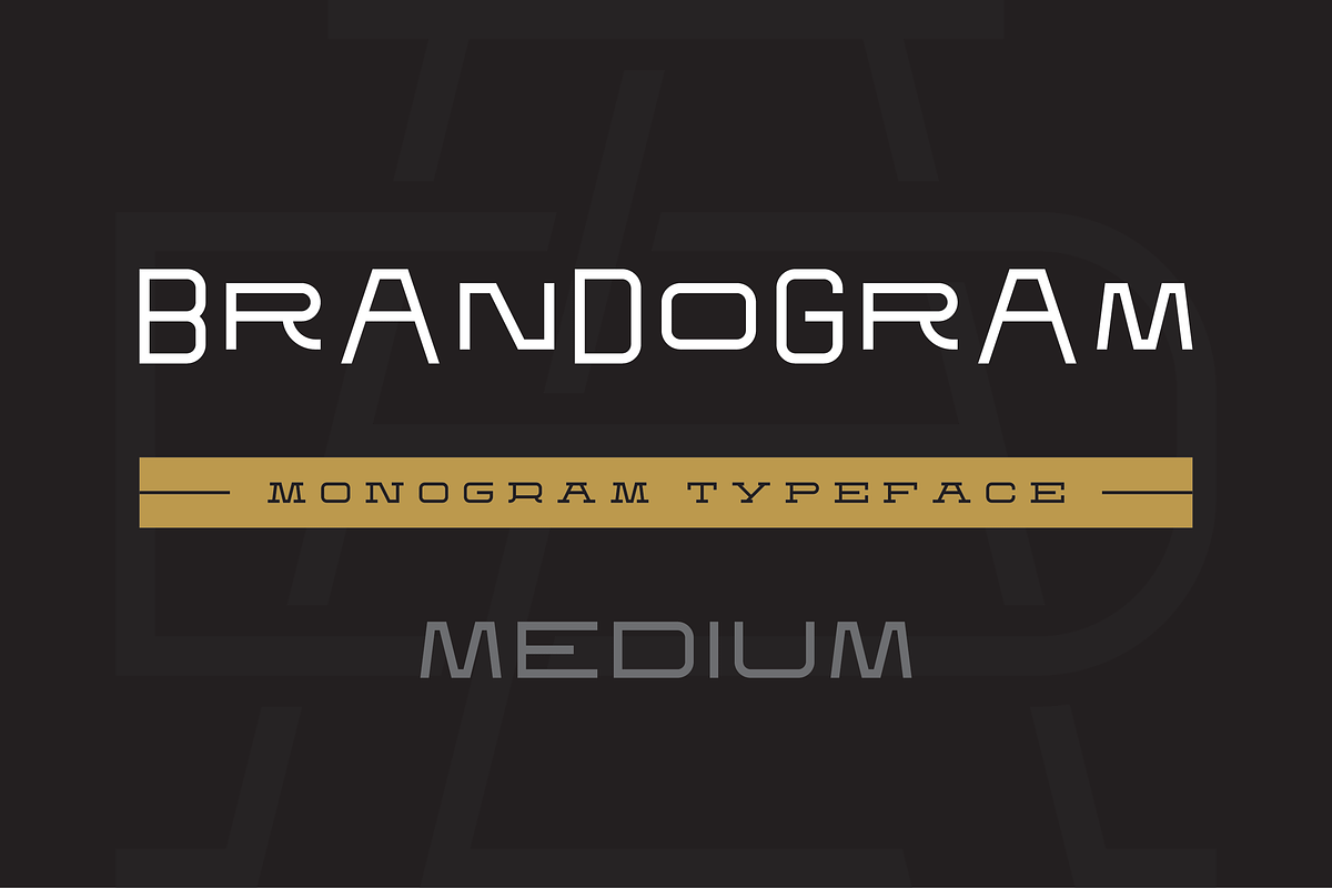 Brandogram Medium Monogram Typeface, a Slab Serif Font by Bogdan Casota (Photo 1 of 6)