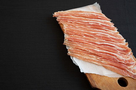 Raw Organic Bacon Ready to Cook, a Food & Drink Photo by LiudmylaChuhunova