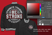 Varsity Jacket mockup psd front back, a Hoody Mockup by NH graphic (Thumbnail 3 of 10)