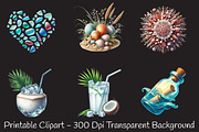 Summer Coastal Serenity Clipart, an Illustration by RobertsArt (Thumbnail 5 of 7)