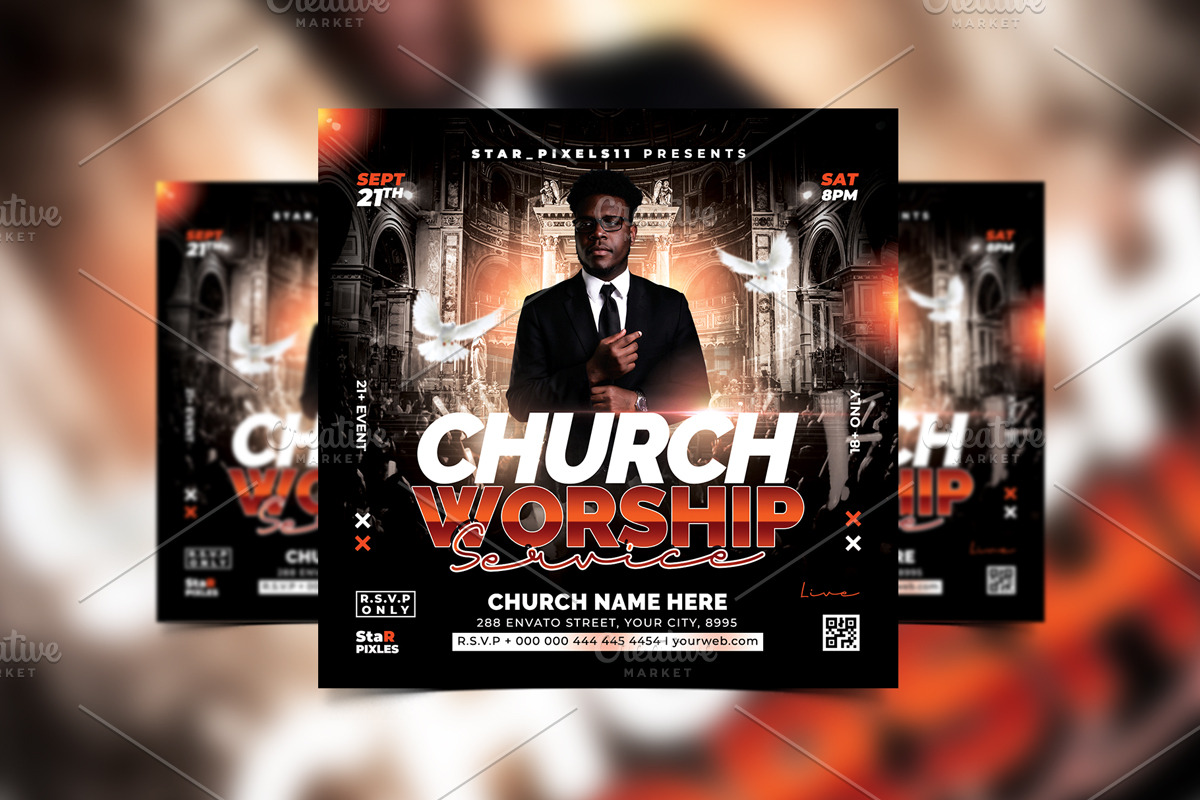 20 Church Flyers Bundle, a Flyer Template by StarPixles11 (Photo 9 of 15)