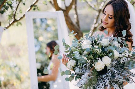 Amazing bride with bouquet stock photo containing hair and summer, a Person Photo by Bondart Photography
