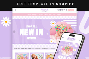 Retro Purple Shopify Theme, a Shopify Template by Template Twist Shop