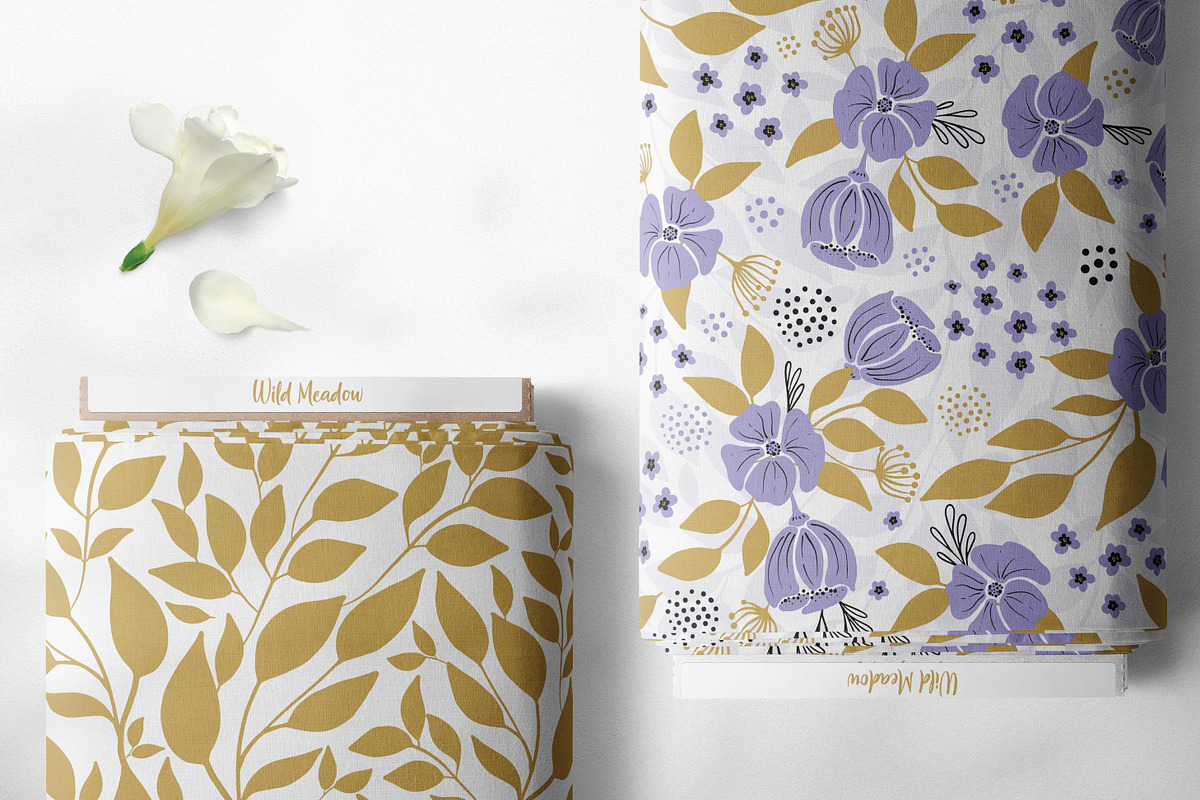 10 Wild meadow vector patterns, a Pattern Graphic by RenattaZare (Photo 12 of 16)