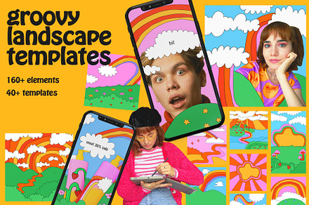 1970 groovy landscape templates