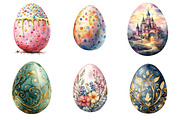 Easter Eggs Watercolor Clipart, an Illustration by SinaCreation (Thumbnail 4 of 5)