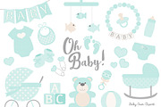 Aqua Baby Clipart, an Illustration by Amanda Ilkov (Thumbnail 1 of 2)