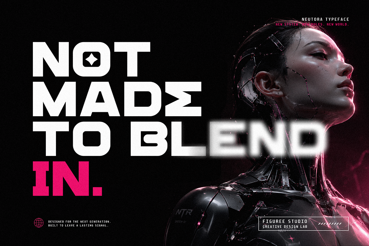 Neutora – Bold Futuristic Font, a Sans Serif Font by figuree studio (Photo 2 of 10)