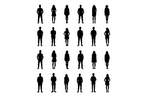 Black Silhouettes Of Men And Women, a Person Illustration by LadadikArt