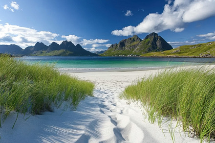Charming beach on Lofoten Islands wi, a Photo by Iftikhar Alam