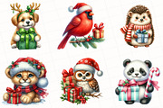 Christmas Animals Watercolor Clipart, an Illustration by OK Design (Thumbnail 2 of 5)