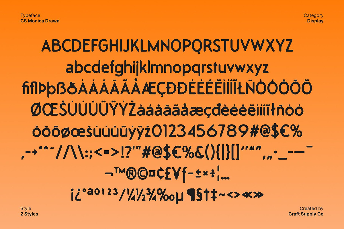 CS Monica Drawn, a Sans Serif Font by Craft Supply Co. (Photo 8 of 8)