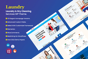 Laundry & Washing WordPress theme, a WordPress Template by CodexCoder Themes