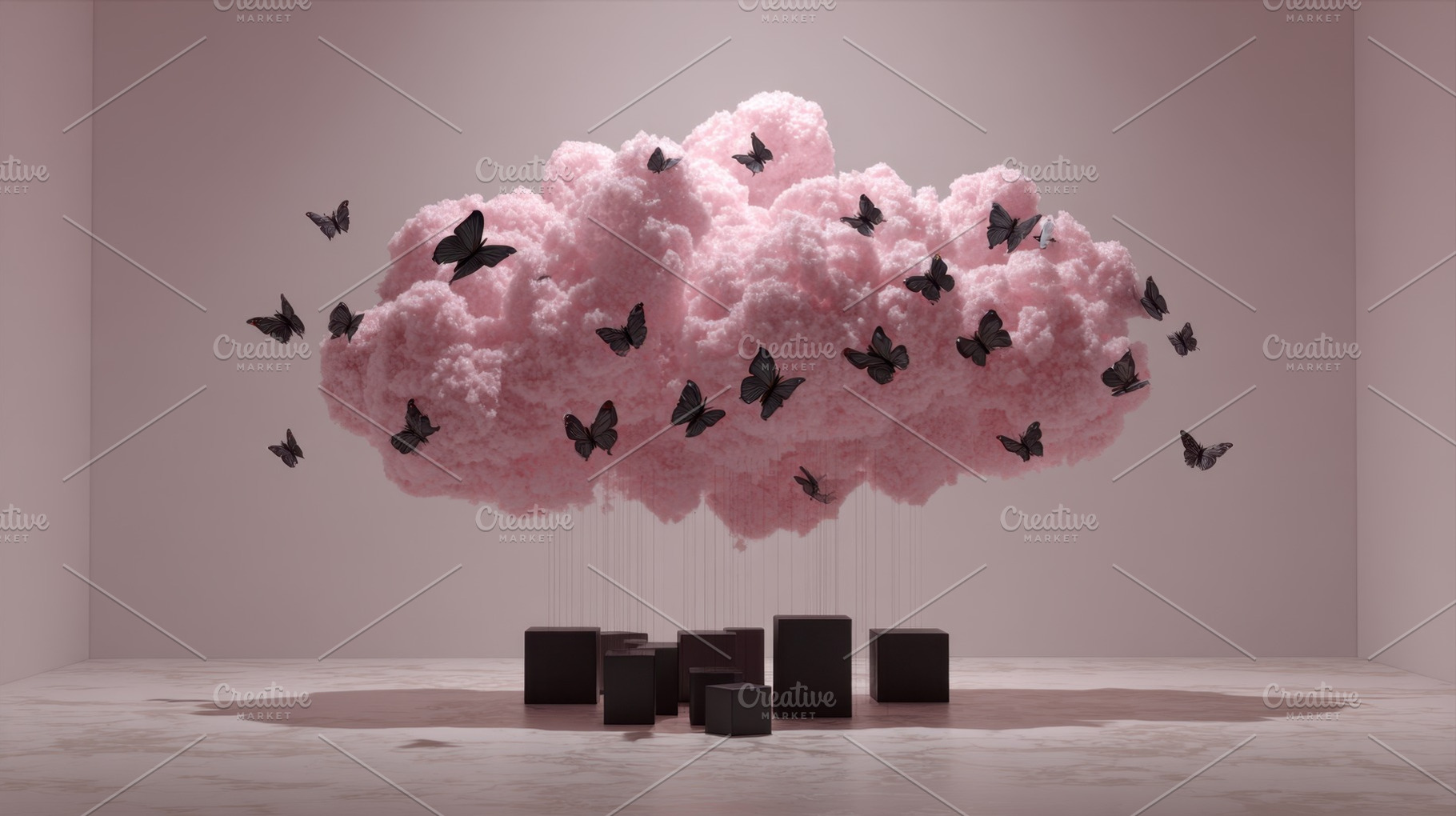 Butterfly pink cloud art, a Photo by Beautiful things