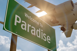 Welcome to Paradise Green Road Sign, a Transportation Photo by Andy Dean Photography