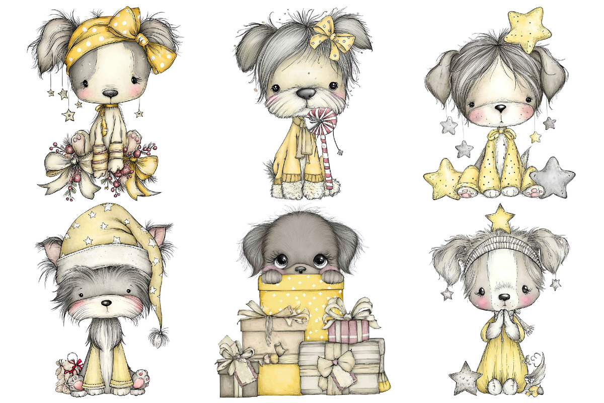 Whimsical Christmas Dog Clipart, an Illustration by Pixels.Craft (Photo 5 of 5)