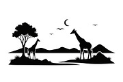 Giraffe Safari Silhouette Vector Bun, an Illustration by Designer_Momina (Thumbnail 31 of 51)