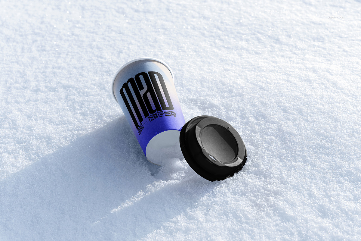 Winter Paper Cup Mockup Set v.1, a Cups & Container Mockup by creatsy5 (Photo 8 of 11)