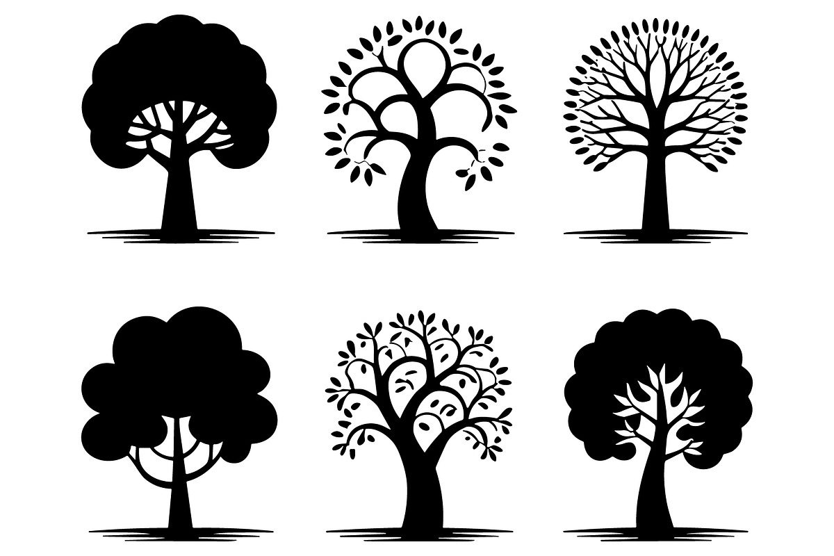 Versatile Tree Vector Silhouettes, an Illustration by hafijul (Photo 7 of 7)