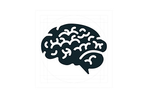 Black brain icon representing mental, an Education Illustration by Aimagenarium@gmail.com