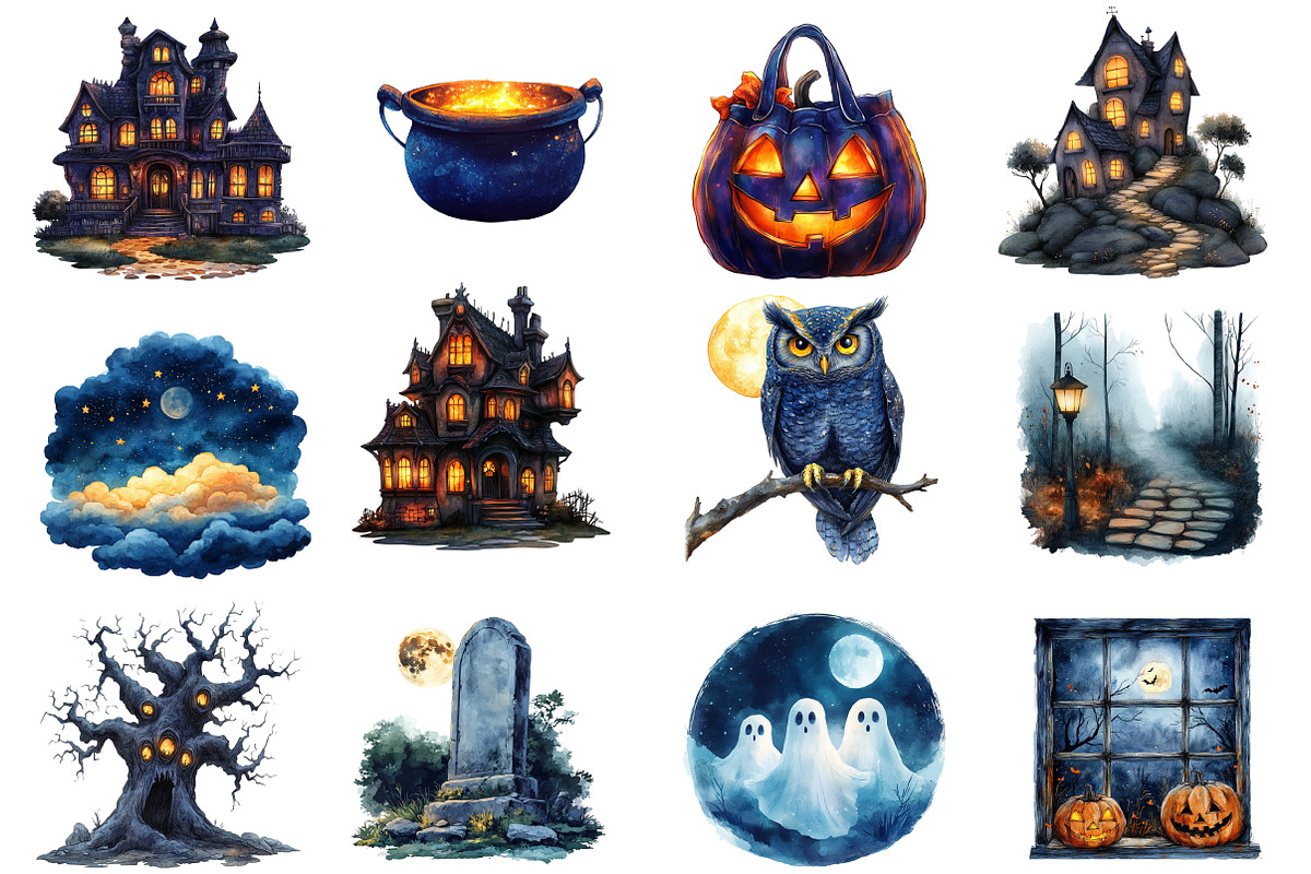 Halloween Night Clipart, an Illustration by Designworld (Photo 2 of 5)