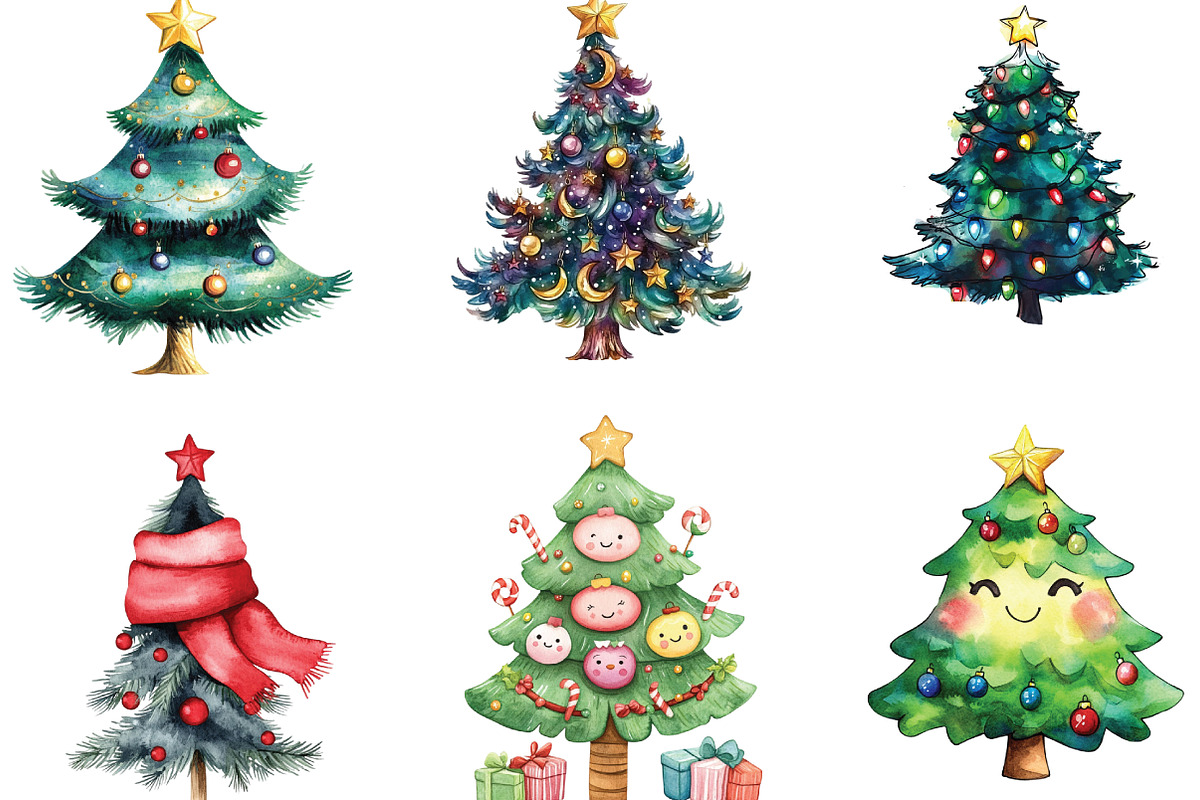 Cute Doodle Christmas Tree Sublimati, an Illustration by CraftArtStudio (Photo 3 of 6)
