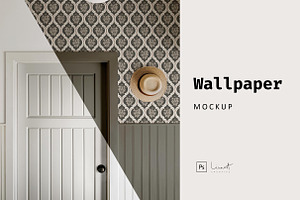 Vintage Farmhouse Wallpaper Mockup