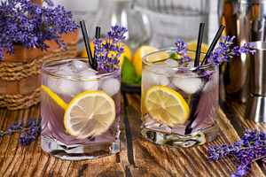 Margarita cocktail with lavender fla, a Food & Drink Photo by Apolonia