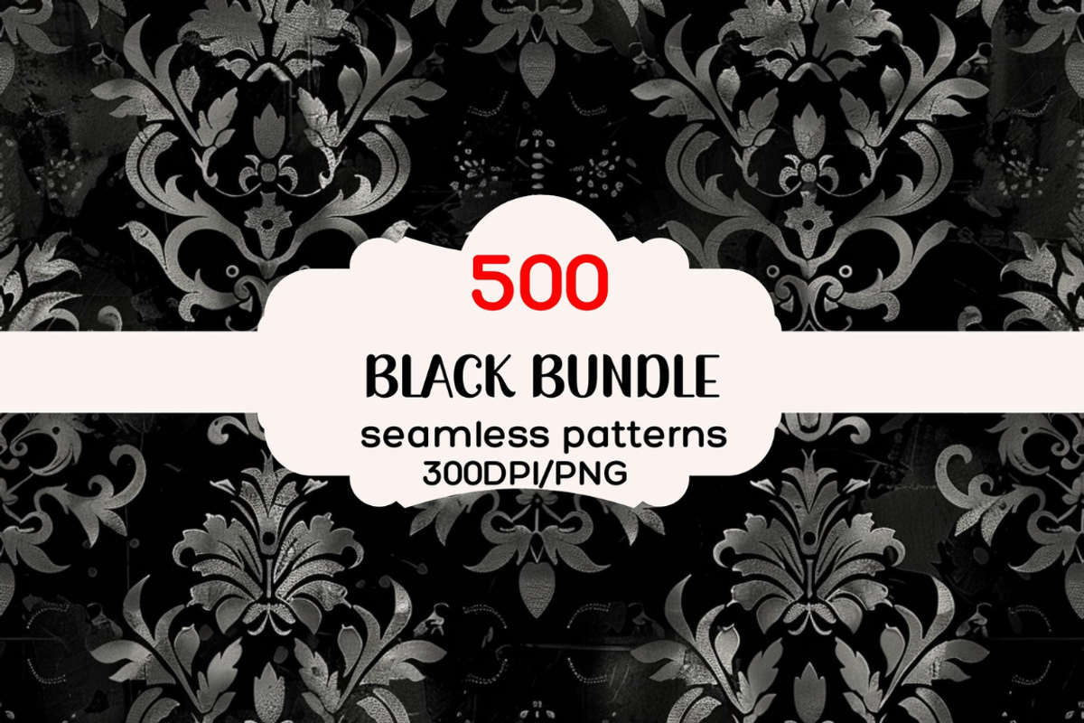 500 Black Seamless Patterns, a Pattern Graphic by PrintablesByFranklyn ...