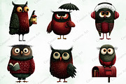 Whimsical & Quirky Owl Clipart, an Illustration by Creative Art (Thumbnail 3 of 10)
