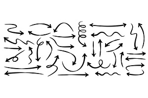 Set of hand drawn arrows, a Decorative Illustration by Yayasya