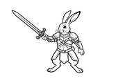 Warrior Bunny Knight Silhouette, an Illustration by jahid234 (Thumbnail 26 of 49)