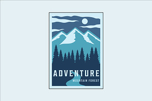 mountain and pines vintage design, a Poster Template by zyxroun shop