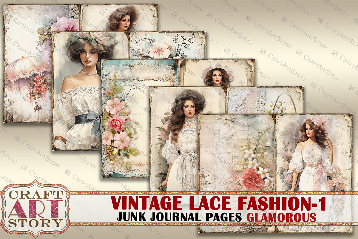 Lace fashion Junk Journal Kit part 1, a Person Illustration by CraftArtStory (Photo 3 of 6)