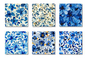 Blue Floral Spring Pattern, a Pattern Graphic by Canvas Craft (Thumbnail 3 of 6)